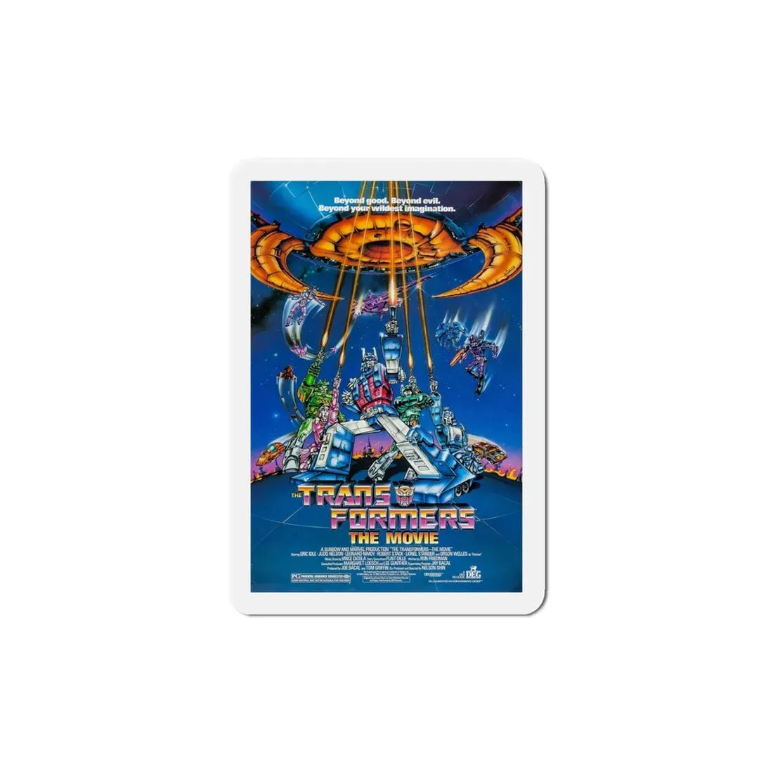 Transformers The Movie 1986 Movie Poster Refrigerator Magnet 6 Inch - The Sticker Space