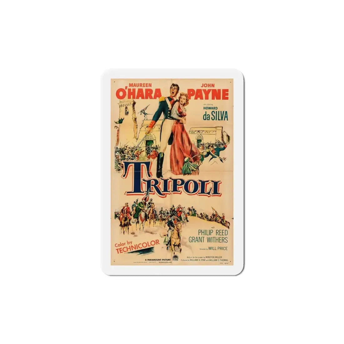 Tripoli 1950 Movie Poster Refrigerator Magnet 6 Inch - The Sticker Space
