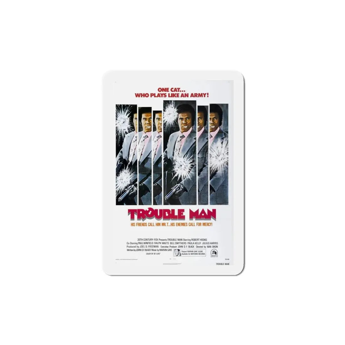 Trouble Man 1972 Movie Poster Refrigerator Magnet 5 Inch - The Sticker Space