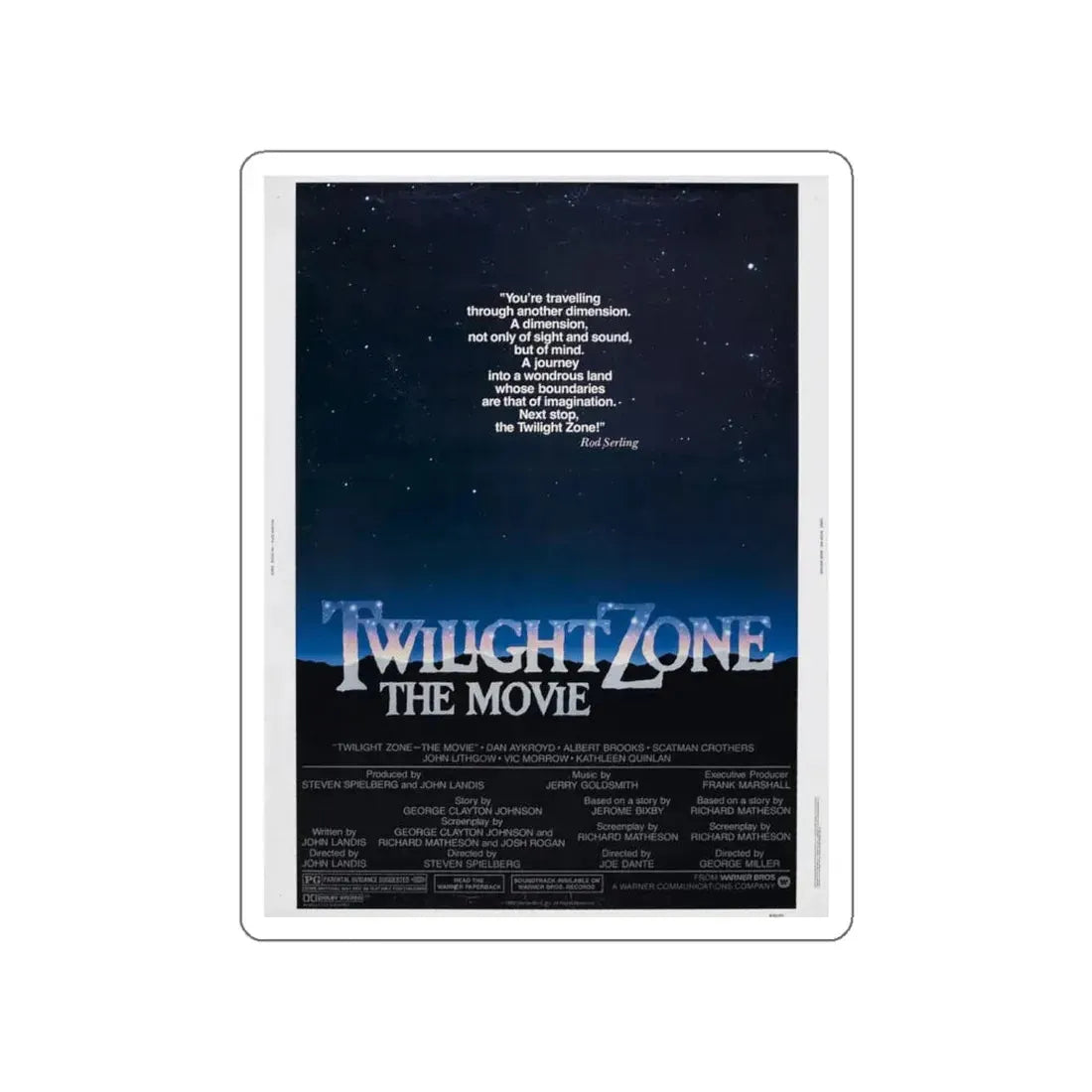 TWILIGHT ZONE THE MOVIE 1983 Movie Poster STICKER Vinyl Die-Cut Decal 5 Inch - The Sticker Space