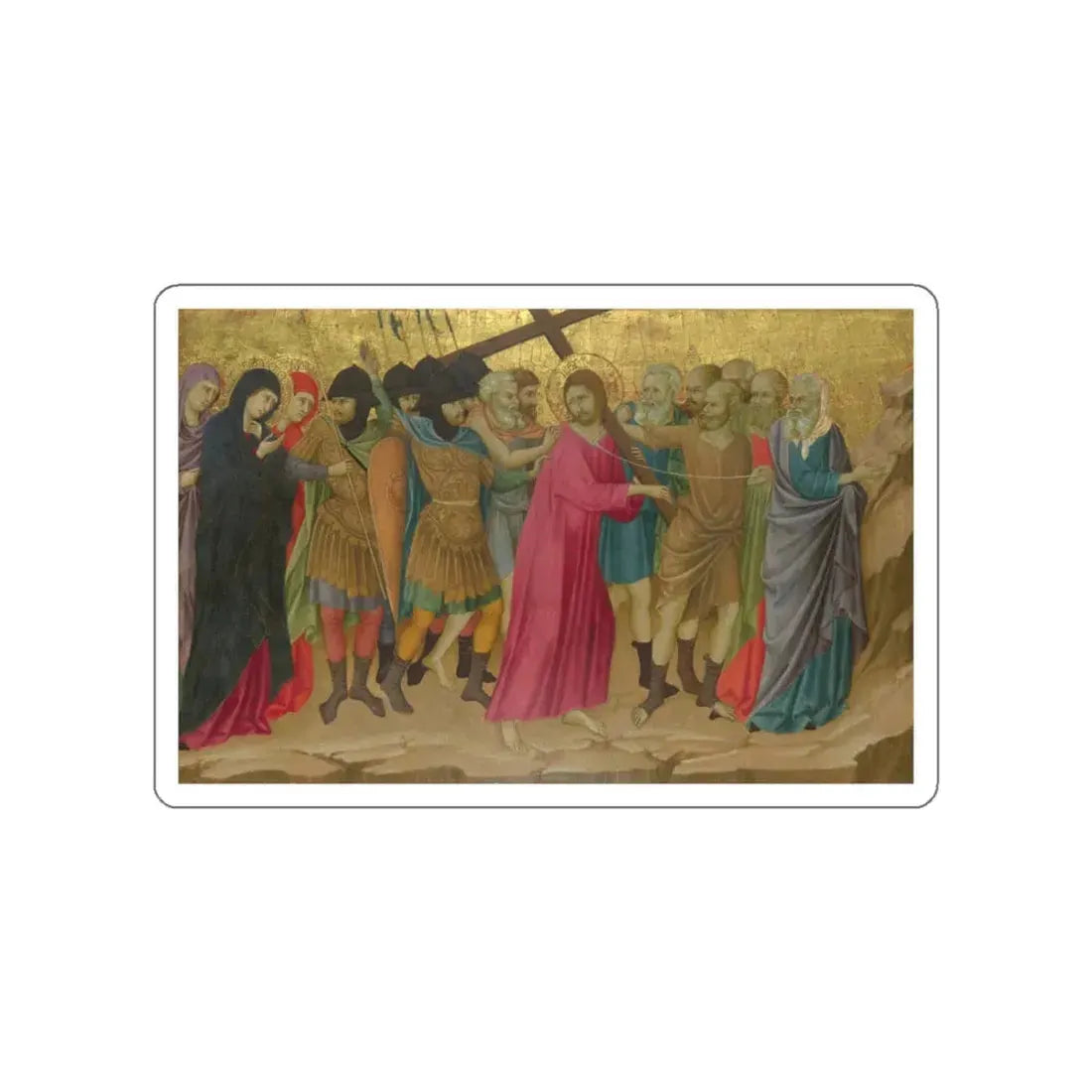 UGOLINO DI NERIO - The Way to Calvary (Artwork) STICKER Vinyl Die-Cut Decal White Die-Cut 6 Inch - The Sticker Space