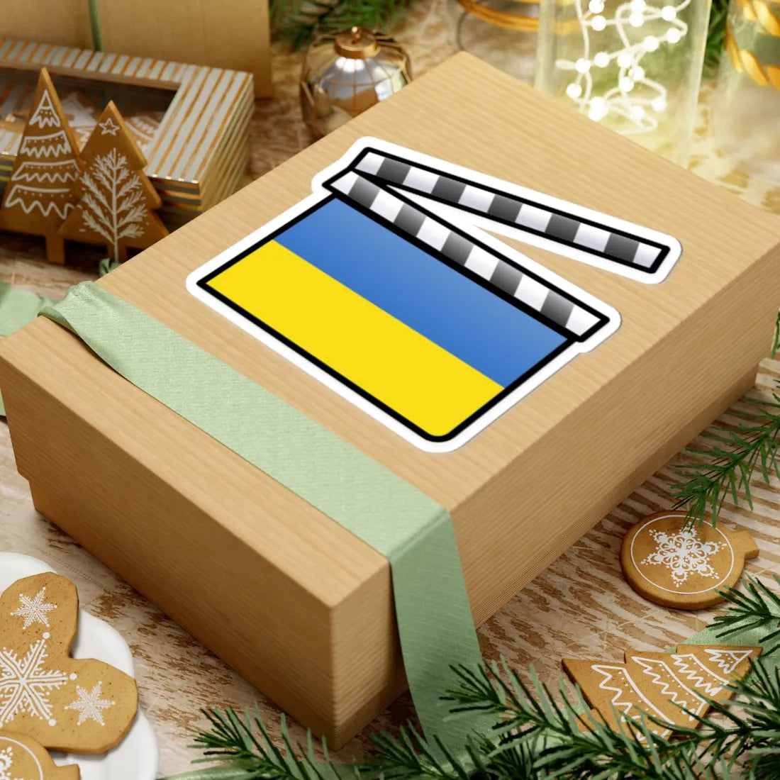Ukraine film clapperboard (Ukraine) STICKER Vinyl Kiss-Cut Decal - The Sticker Space