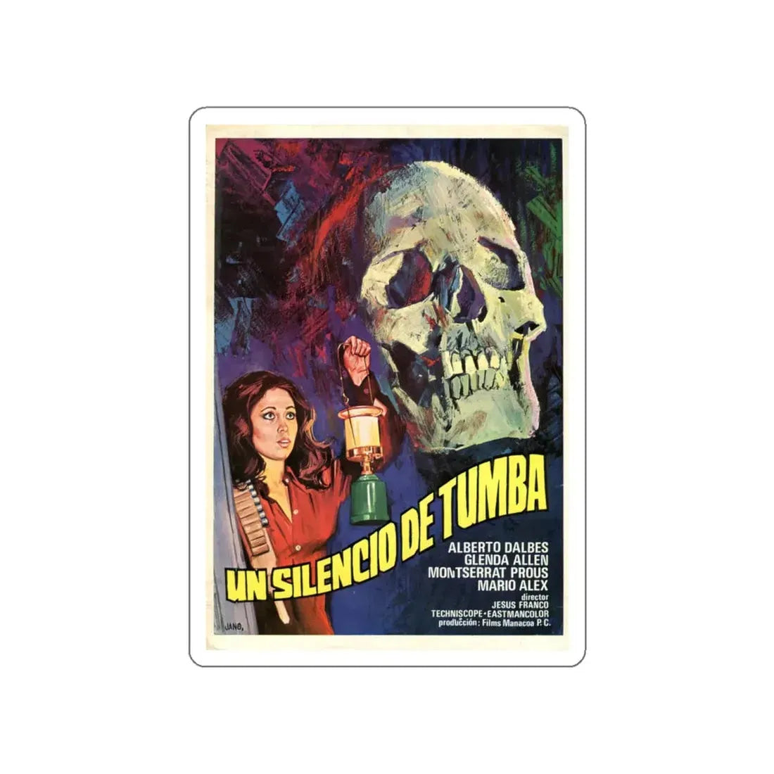 UN SILENCIO DE TUMBA 1976 Movie Poster STICKER Vinyl Die-Cut Decal 5 Inch - The Sticker Space