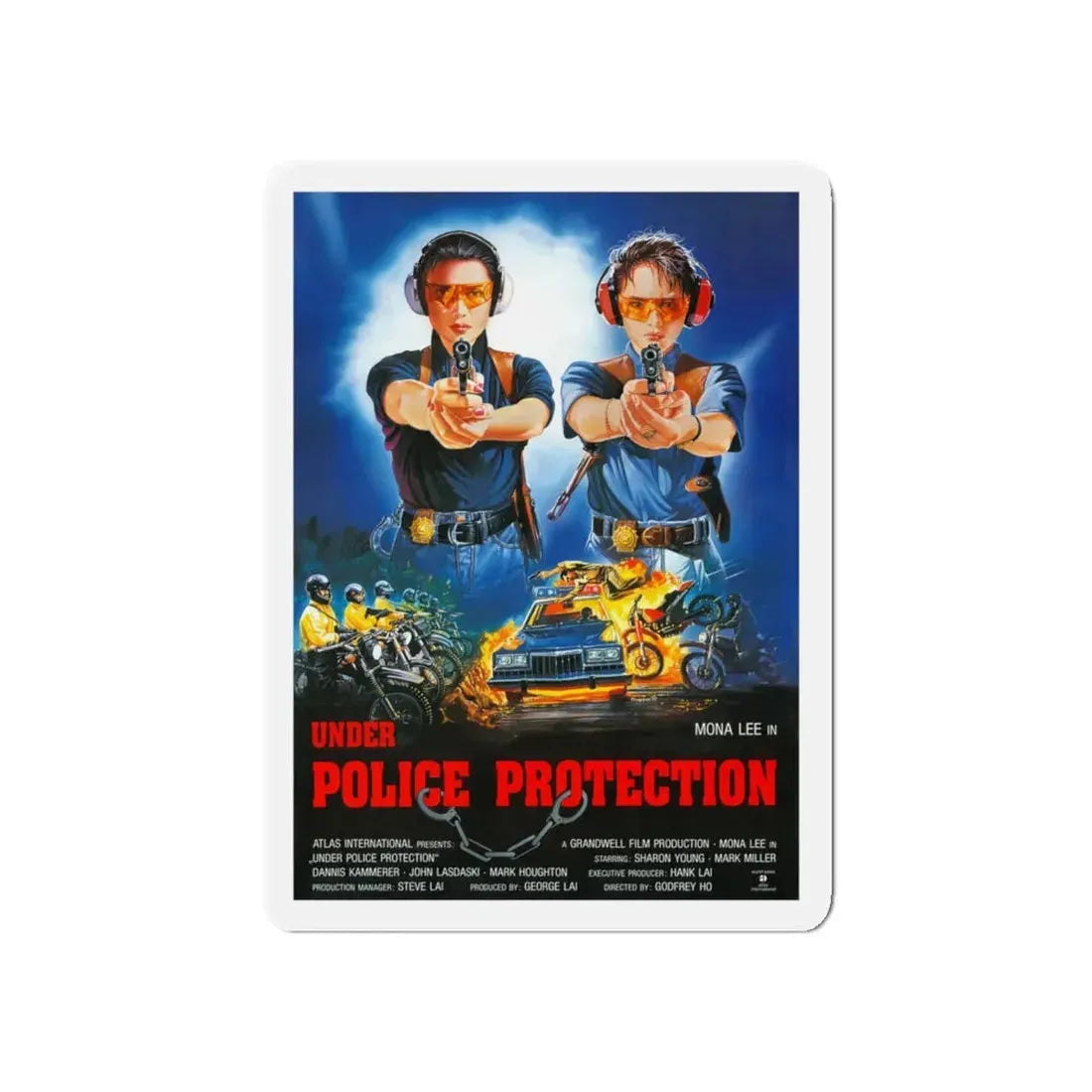 UNDER POLICE PROTECTION 1989 Movie Poster - Refrigerator Magnet 5 Inch - The Sticker Space
