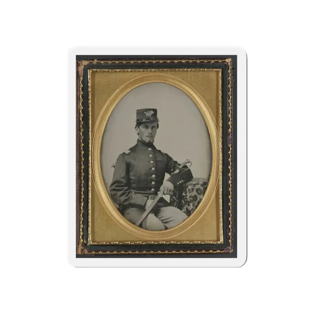 Unidentified Soldier In Union Officer's Uniform With Sword (U.S. Civil War) Refrigerator Magnet 5 Inch Die-Cut - The Sticker Space