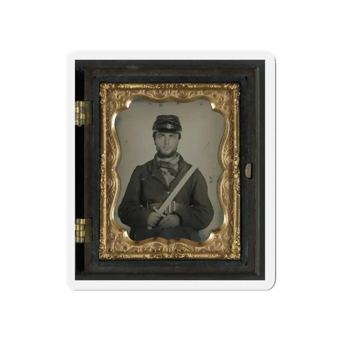 Unidentified Soldier In Union Rifleman Uniform With Saber Bayonet (U.S. Civil War) Refrigerator Magnet 5 Inch Die-Cut - The Sticker Space