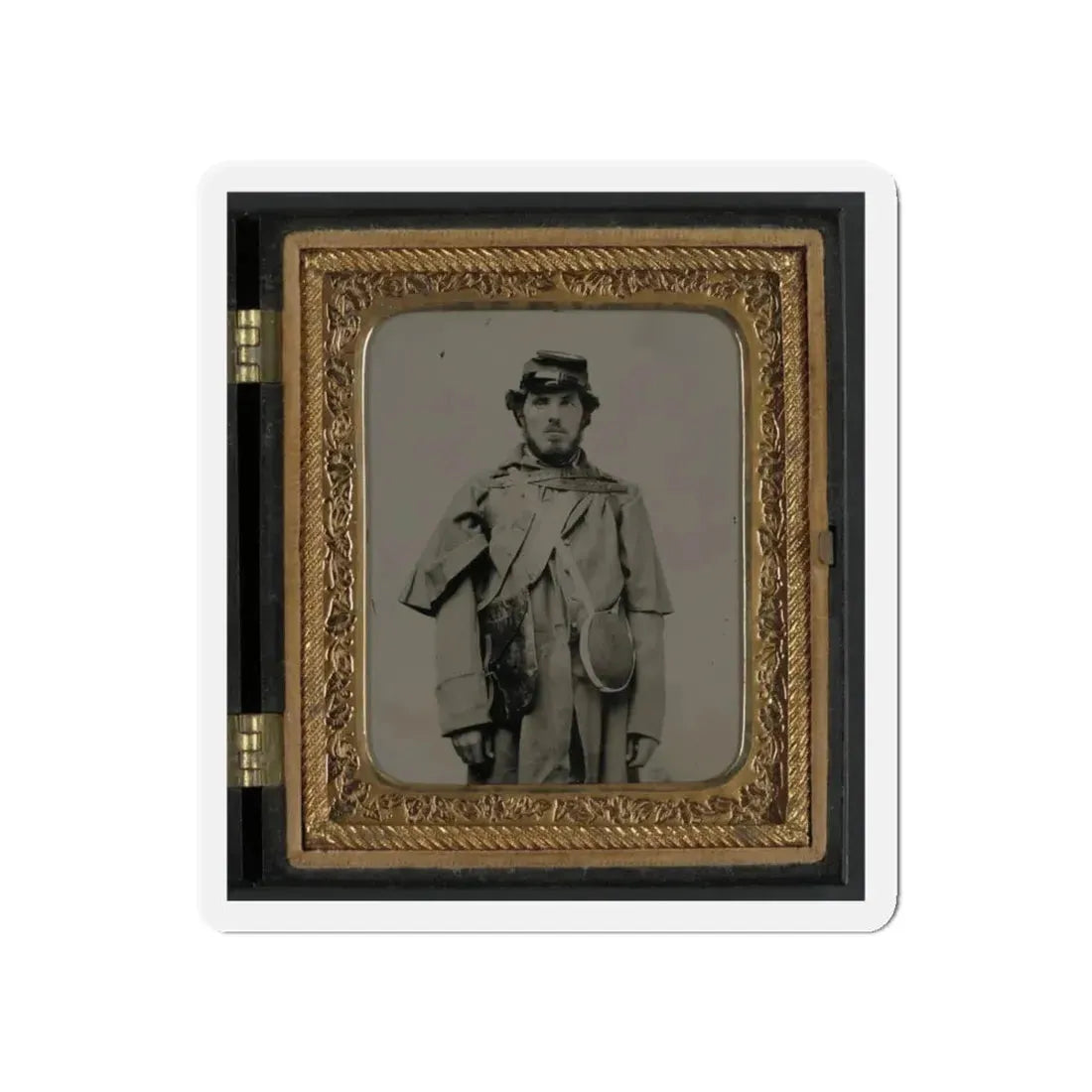 Unidentified Soldier In Union Uniform And Kepi With Canteen (U.S. Civil War) Refrigerator Magnet 5 Inch Die-Cut - The Sticker Space