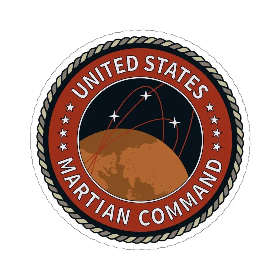 United States Martian Command STICKER Vinyl Die-Cut Decal 5 Inch - The Sticker Space