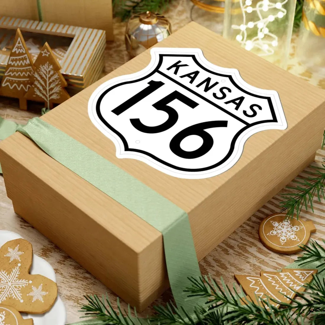 US 156 Kansas 1962 (Kansas) (Road Sign) STICKER Vinyl Kiss-Cut Decal - The Sticker Space