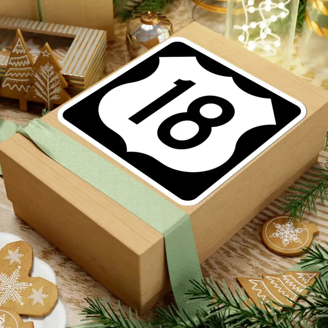 US 18 IA (Iowa) (Road Sign) STICKER Vinyl Kiss-Cut Decal - The Sticker Space