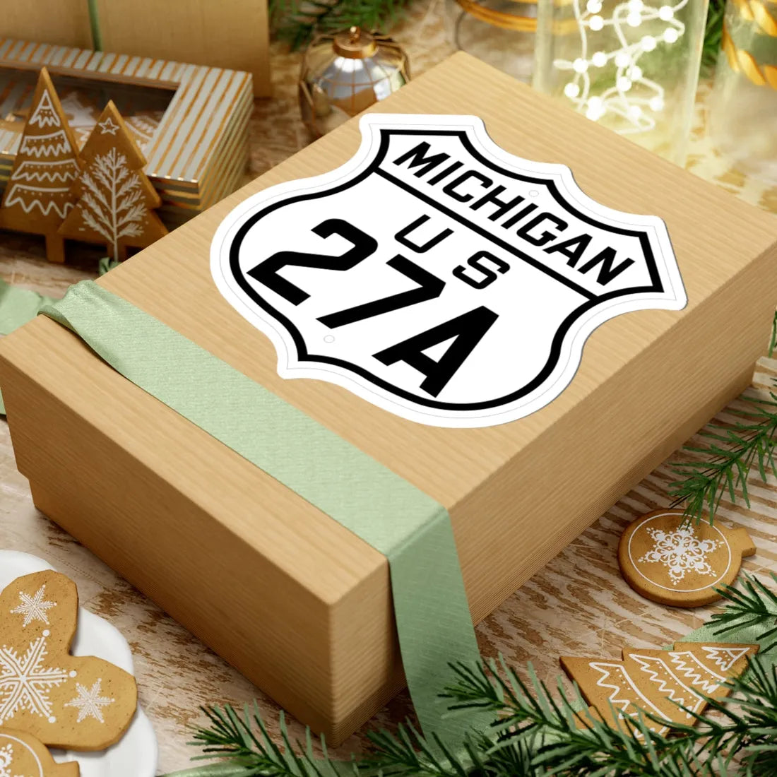 US 27A Michigan 1926 (Michigan) (Road Sign) STICKER Vinyl Kiss-Cut Decal - The Sticker Space