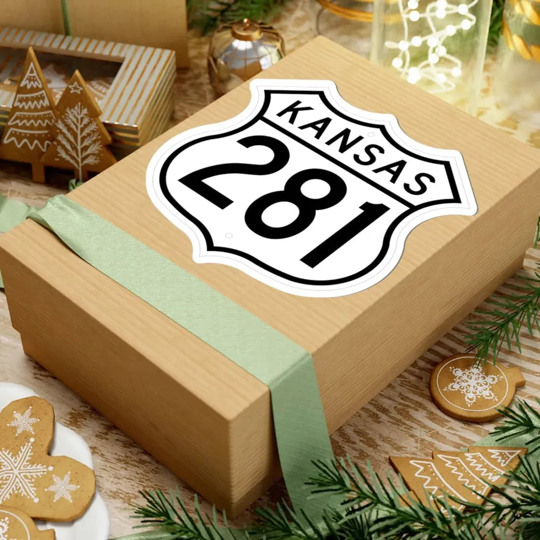 US 281 Kansas 1962 (Kansas) (Road Sign) STICKER Vinyl Kiss-Cut Decal - The Sticker Space