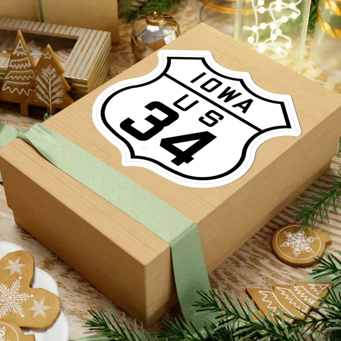 US 34 Iowa 1926 (Iowa) (Road Sign) STICKER Vinyl Kiss-Cut Decal - The Sticker Space