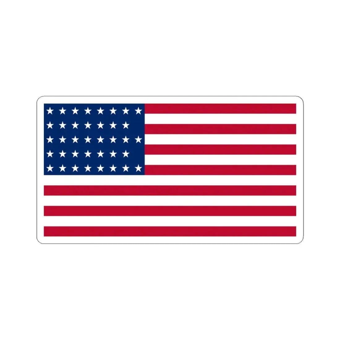 US 38 Star Flag (United States) STICKER Vinyl Kiss-Cut Decal 6 Inch White - The Sticker Space