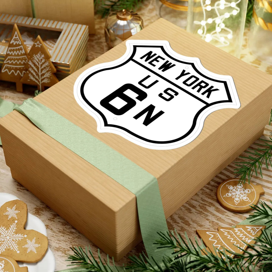 US 6N New York 1926 (New York) (Road Sign) STICKER Vinyl Kiss-Cut Decal - The Sticker Space