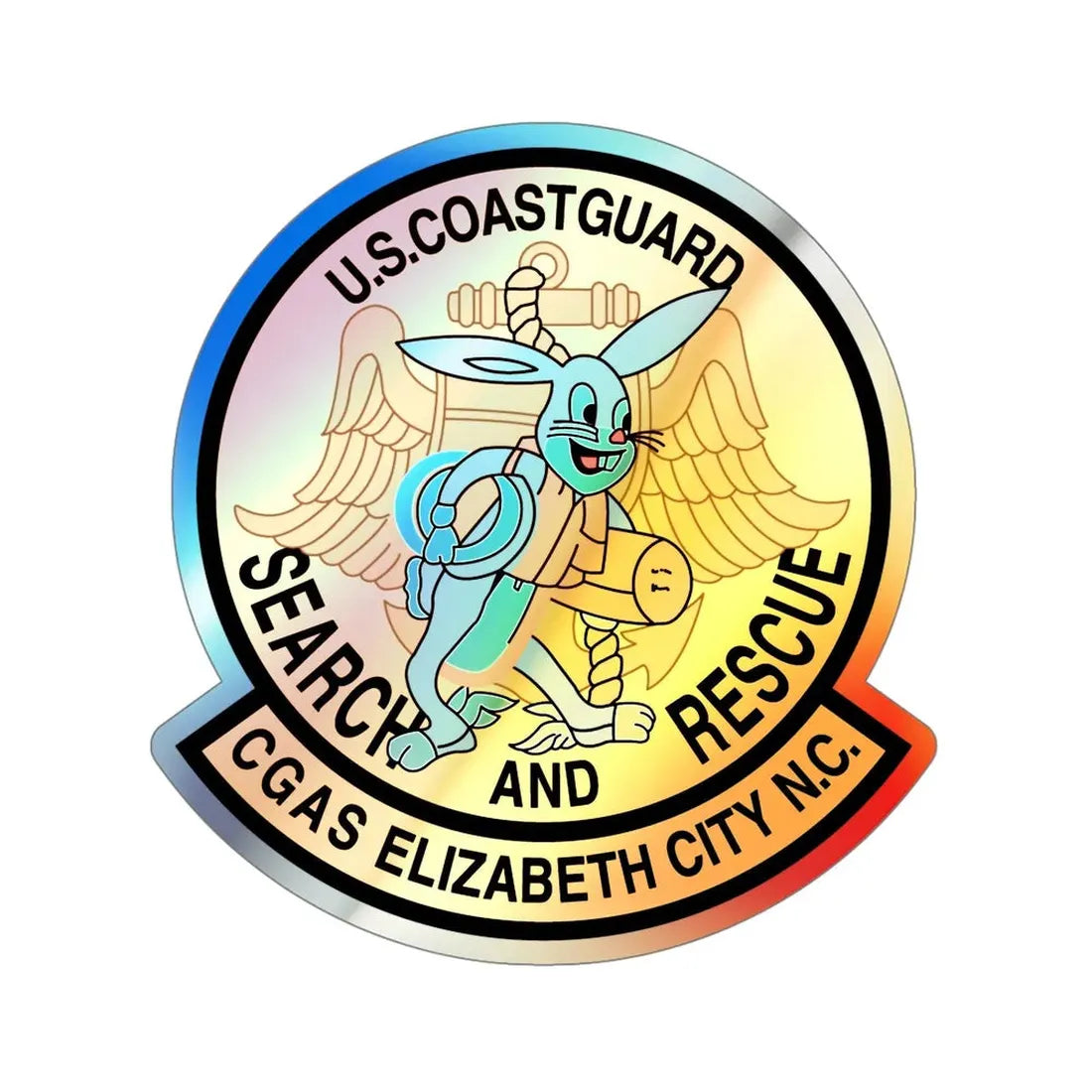US Coast Guard Search And Rescue (U.S. Coast Guard) Holographic STICKER Die-Cut Vinyl Decal 5 Inch Holographic - The Sticker Space