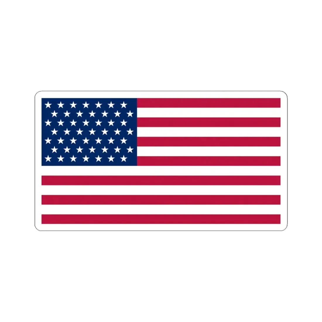 US flag 49 stars (United States) STICKER Vinyl Kiss-Cut Decal 6 Inch White - The Sticker Space