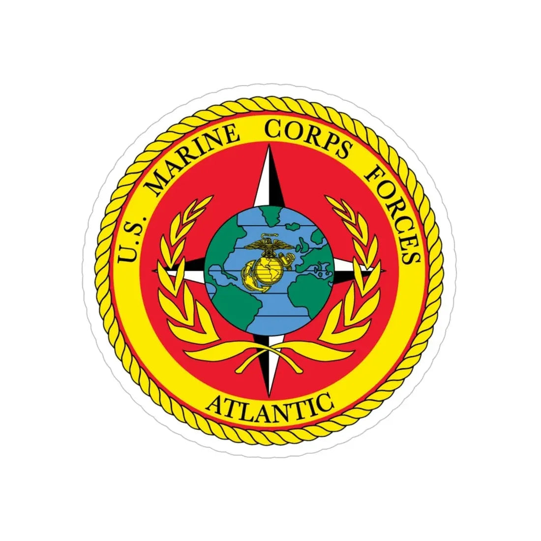 US Marines Corps Forces Atlantic (USMC) Transparent STICKER Die-Cut Vinyl Decal 5 Inch - The Sticker Space