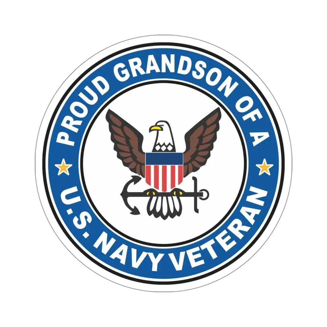 US Navy Veteran Proud Grandson (U.S. Navy) STICKER Vinyl Die-Cut Decal 5 Inch - The Sticker Space