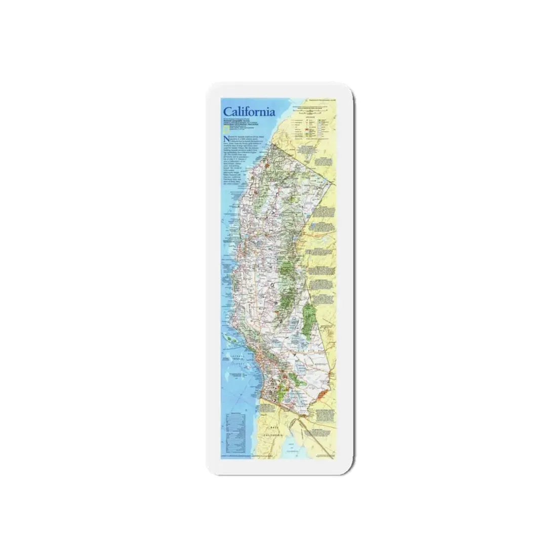USA - California (1993) (Map) Refrigerator Magnet 5 Inch - The Sticker Space