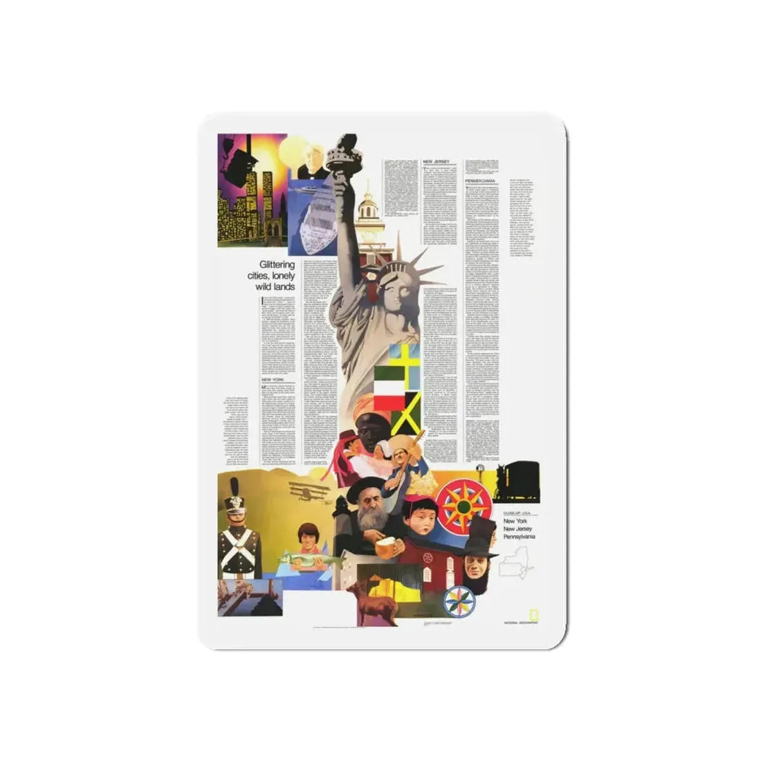 USA - Northeast 2 (1978) (Map) Refrigerator Magnet 5 Inch - The Sticker Space