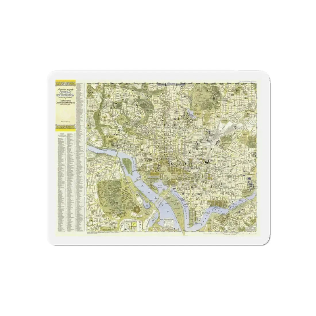USA - Washington, Central (1948) (Map) Refrigerator Magnet 5 Inch - The Sticker Space