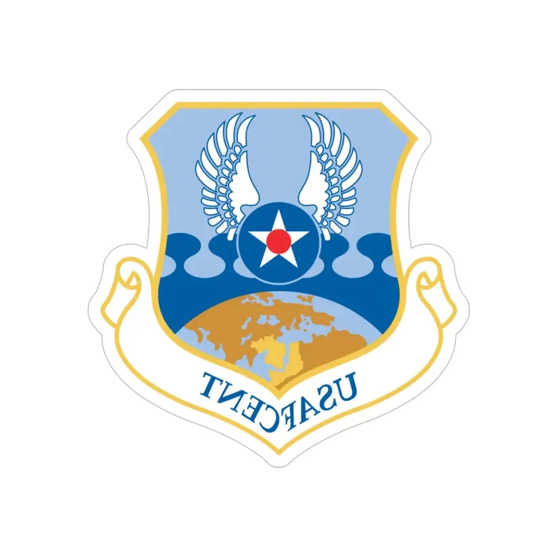 USAFCENT (U.S. Air Force) REVERSE PRINT Transparent Die-Cut STICKER 5 Inch Die-Cut Transparent - The Sticker Space