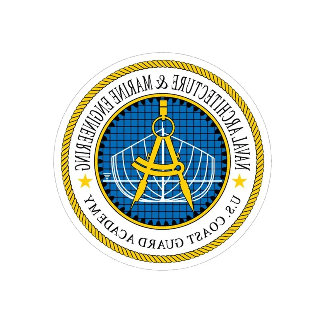 USCG Academy NA&ME (U.S. Coast Guard) REVERSE PRINT Transparent Die-Cut STICKER 5 Inch Die-Cut Transparent - The Sticker Space