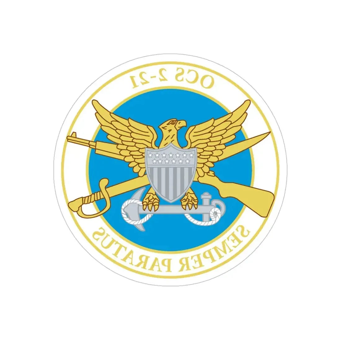USCG Academy OCS 2 211 (U.S. Coast Guard) REVERSE PRINT Transparent Die-Cut STICKER 5 Inch Die-Cut Transparent - The Sticker Space