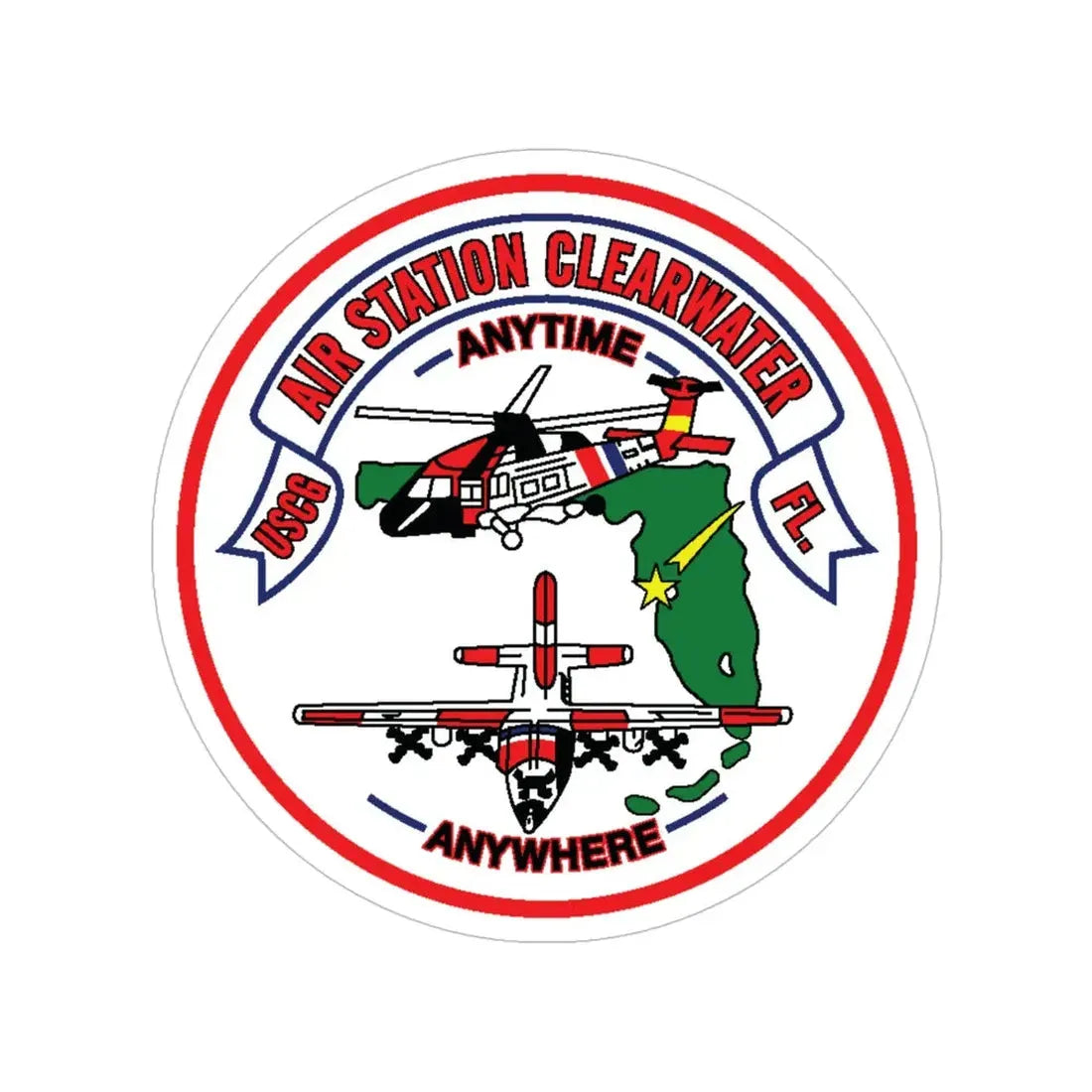 USCG Air Station Clearwater FL (U.S. Coast Guard) Transparent STICKER Die-Cut Vinyl Decal 5 Inch - The Sticker Space