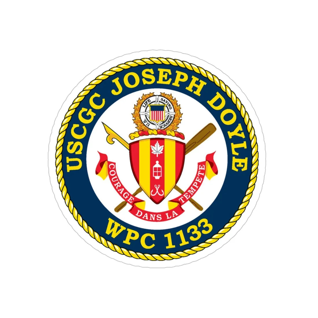 USCG C JOSEPH DOYLE W PC 1133 (U.S. Coast Guard) Transparent STICKER Die-Cut Vinyl Decal 5 Inch - The Sticker Space