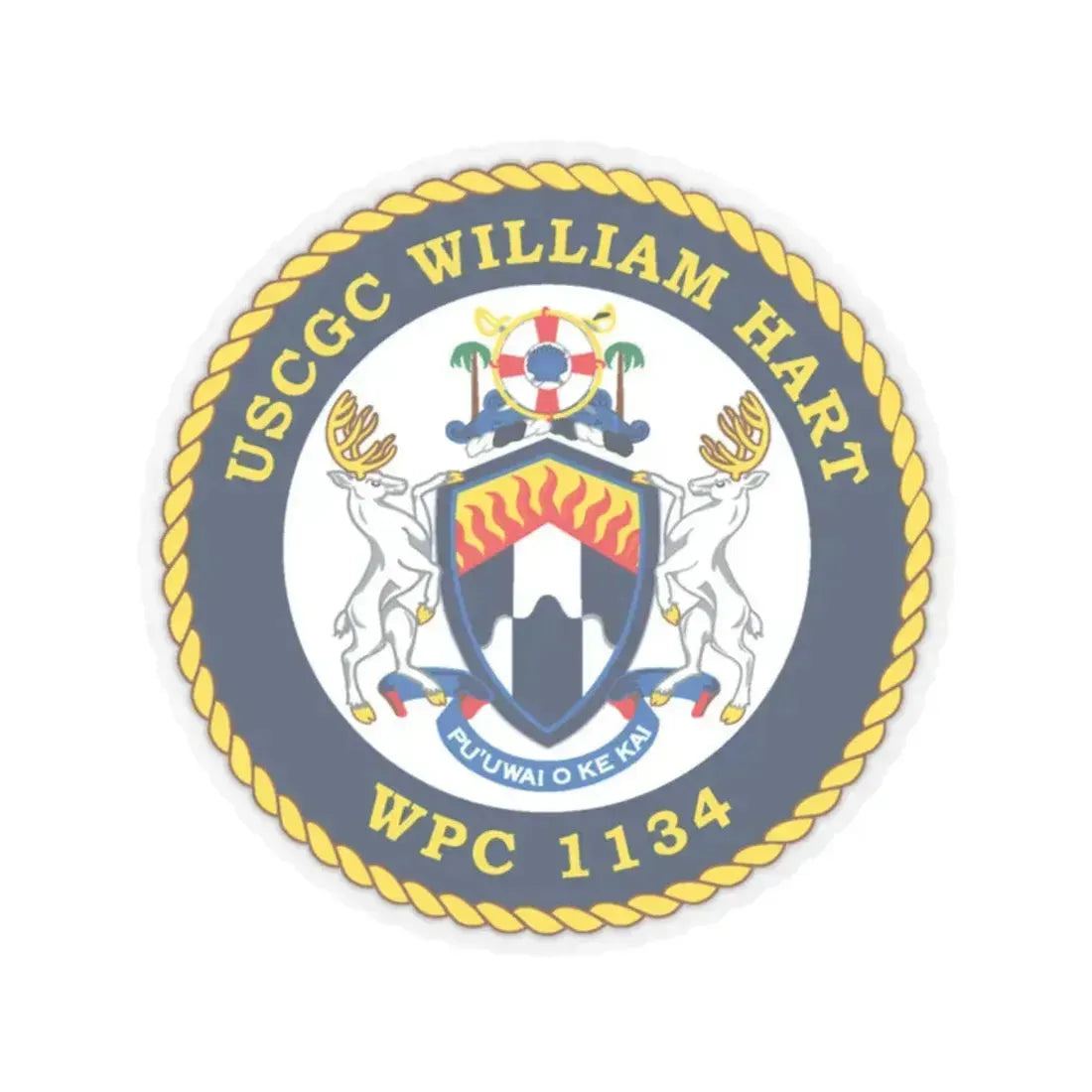 USCG C William Hart WPC 1134 (U.S. Coast Guard) STICKER Vinyl Kiss-Cut Decal 2 Inch Transparent - The Sticker Space