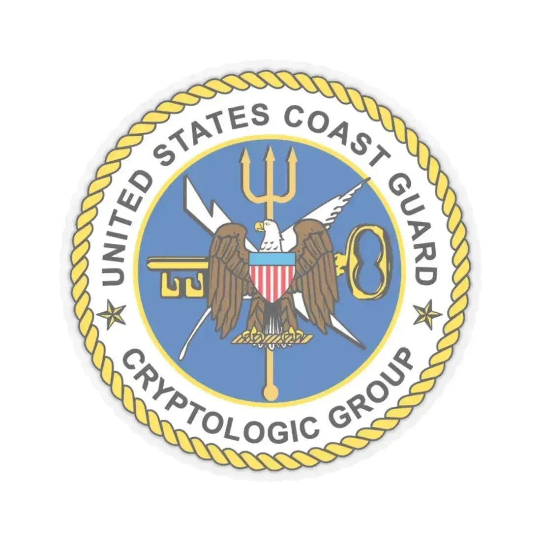 USCG Cryptologic Group (U.S. Coast Guard) STICKER Vinyl Kiss-Cut Decal 4 Inch Transparent - The Sticker Space