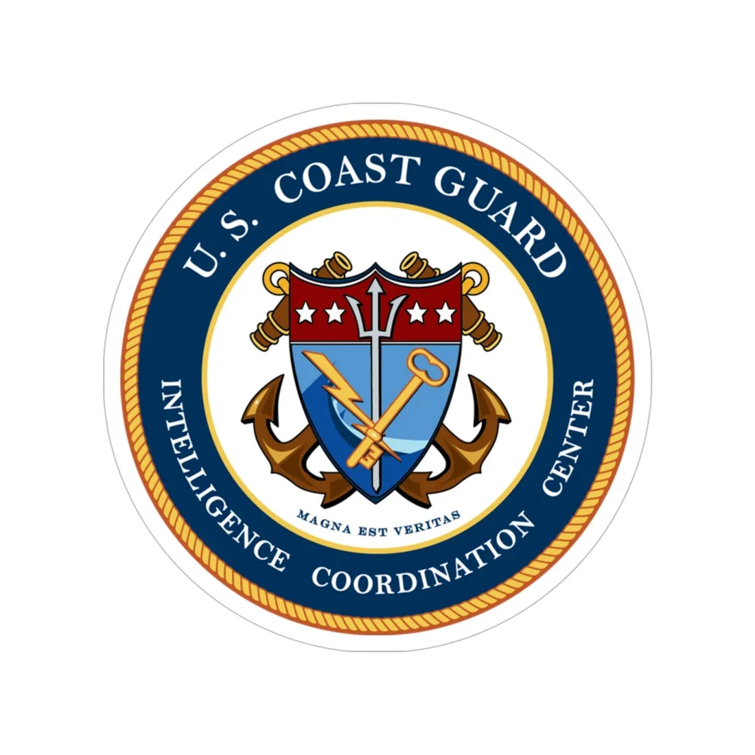 USCG Intelligence Coordination Center (U.S. Coast Guard) Transparent STICKER Die-Cut Vinyl Decal 5 Inch - The Sticker Space
