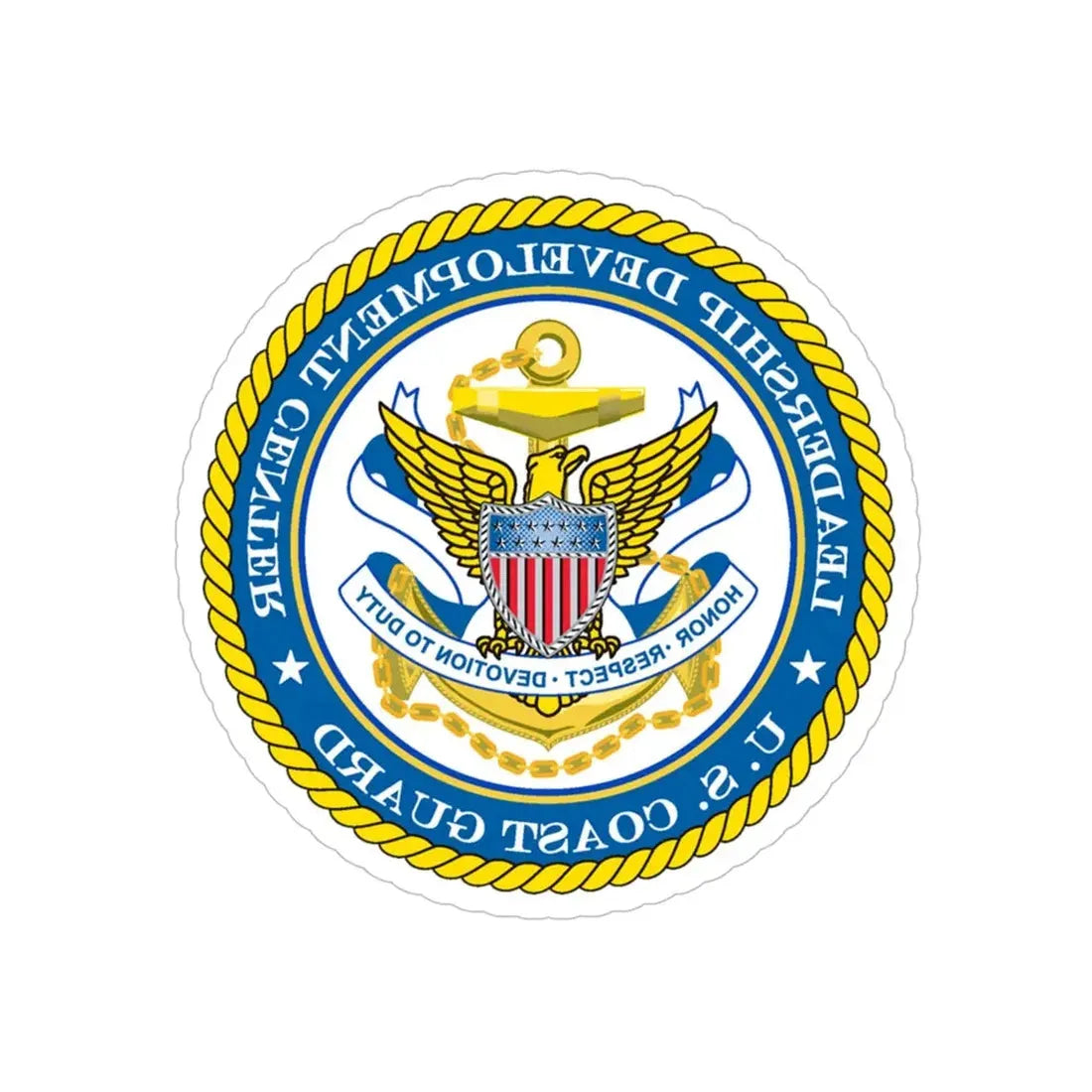 USCG LDC (U.S. Coast Guard) REVERSE PRINT Transparent Die-Cut STICKER 5 Inch Die-Cut Transparent - The Sticker Space