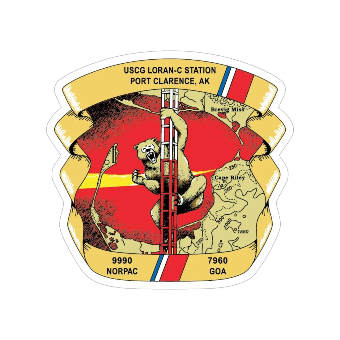 USCG Loran C Station Port Clarence AK (U.S. Coast Guard) Transparent STICKER Die-Cut Vinyl Decal 5 Inch - The Sticker Space