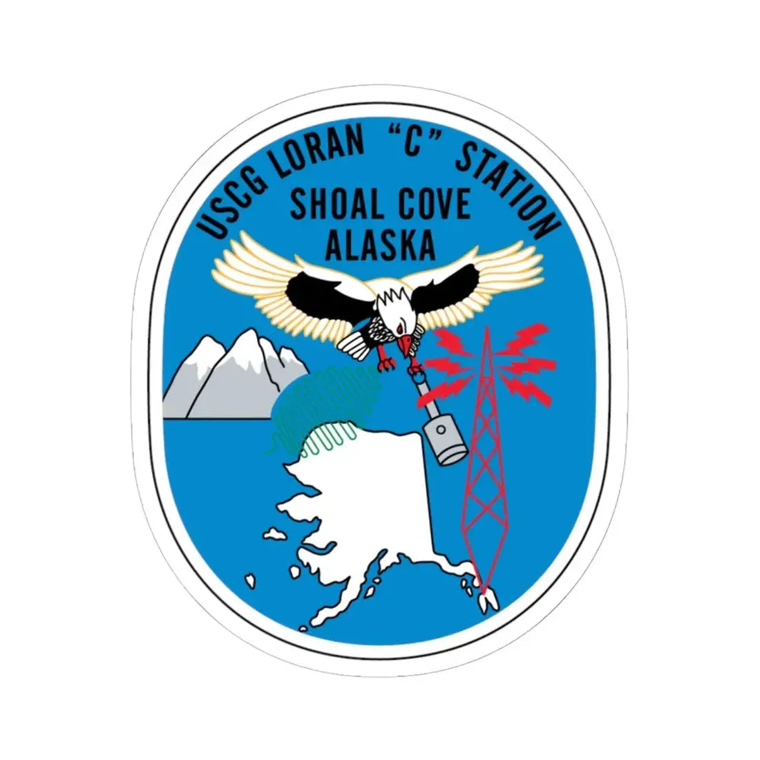 USCG Loran C Station Shoal Cove Alaska (U.S. Coast Guard) STICKER Vinyl Kiss-Cut Decal 6 Inch White - The Sticker Space