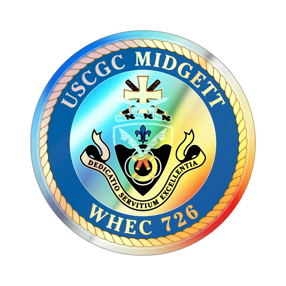 USCG Midgett WHEC 726 (U.S. Coast Guard) Holographic STICKER Die-Cut Vinyl Decal 5 Inch - The Sticker Space