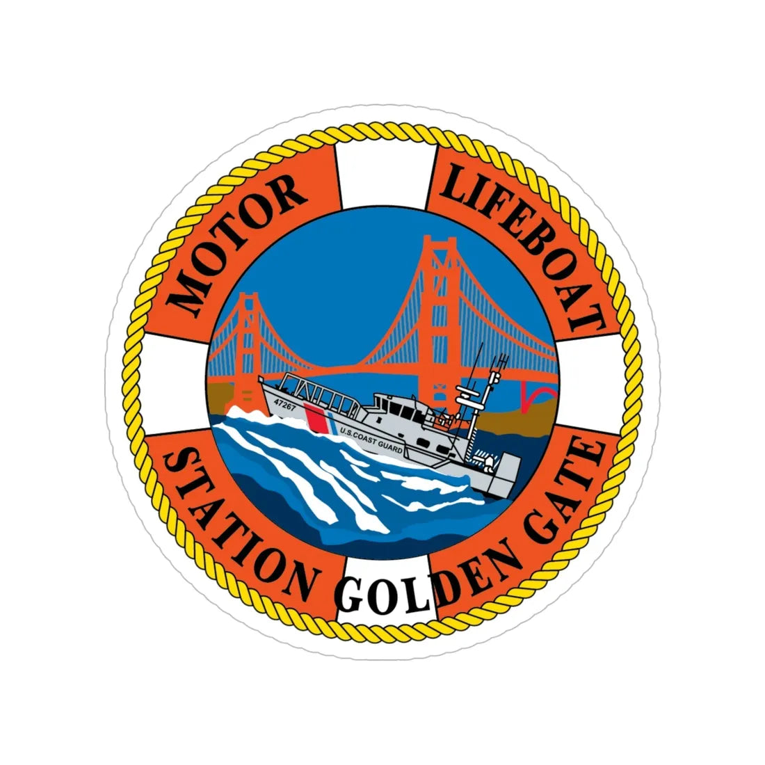 USCG Motor Lifeboat Station Golden Gate (U.S. Coast Guard) Transparent STICKER Die-Cut Vinyl Decal 5 Inch - The Sticker Space