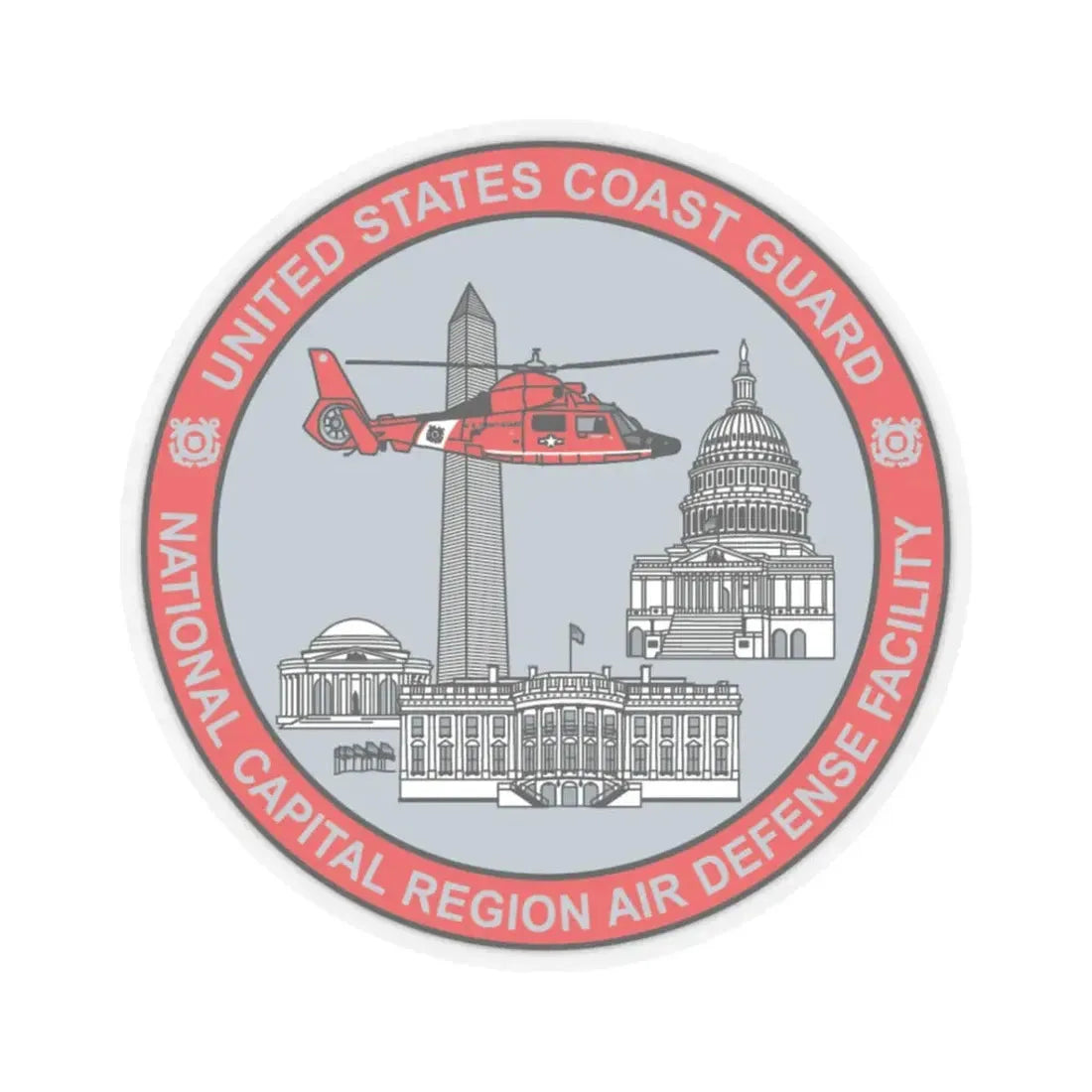 USCG NCR ADF Nat'l Capital Reg Air Def Fac 2009 (U.S. Coast Guard) STICKER Vinyl Kiss-Cut Decal 3 Inch Transparent - The Sticker Space