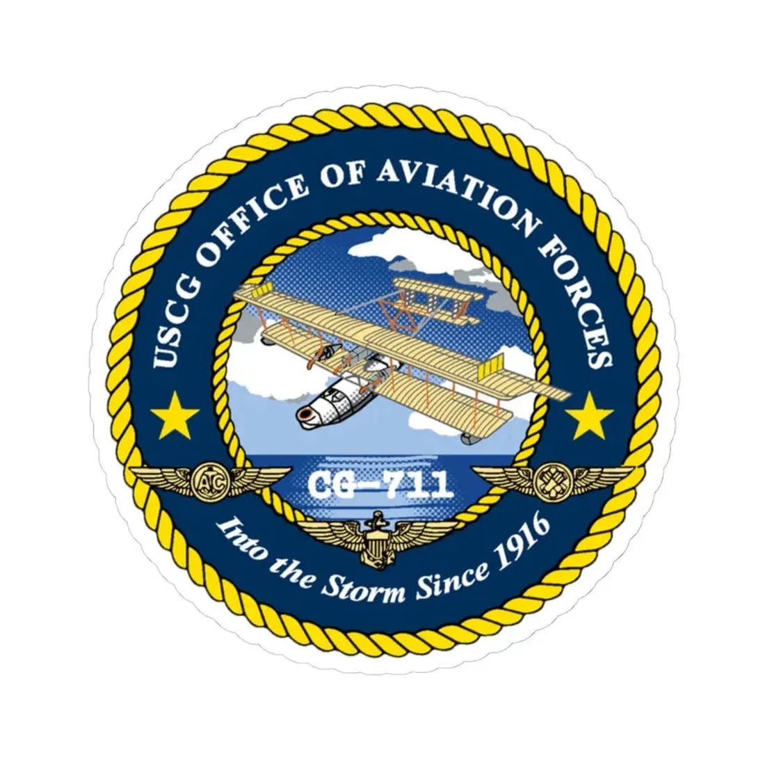USCG OFFICE OF AVIATION FORCES CG 711 (U.S. Coast Guard) STICKER Vinyl Kiss-Cut Decal 6 Inch White - The Sticker Space