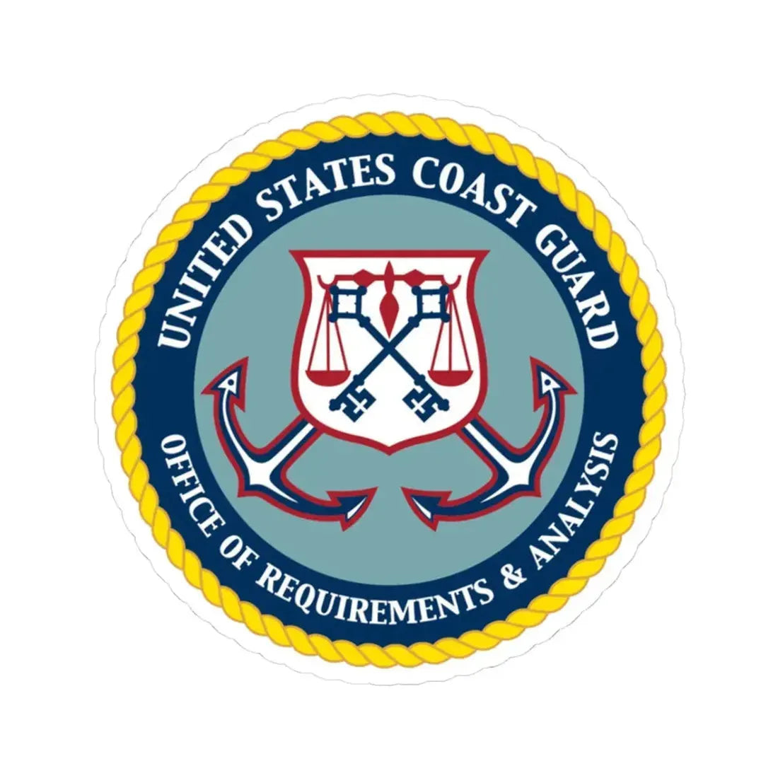 USCG Office of Requirements & Analysis (U.S. Coast Guard) STICKER Vinyl Kiss-Cut Decal 3 Inch White - The Sticker Space