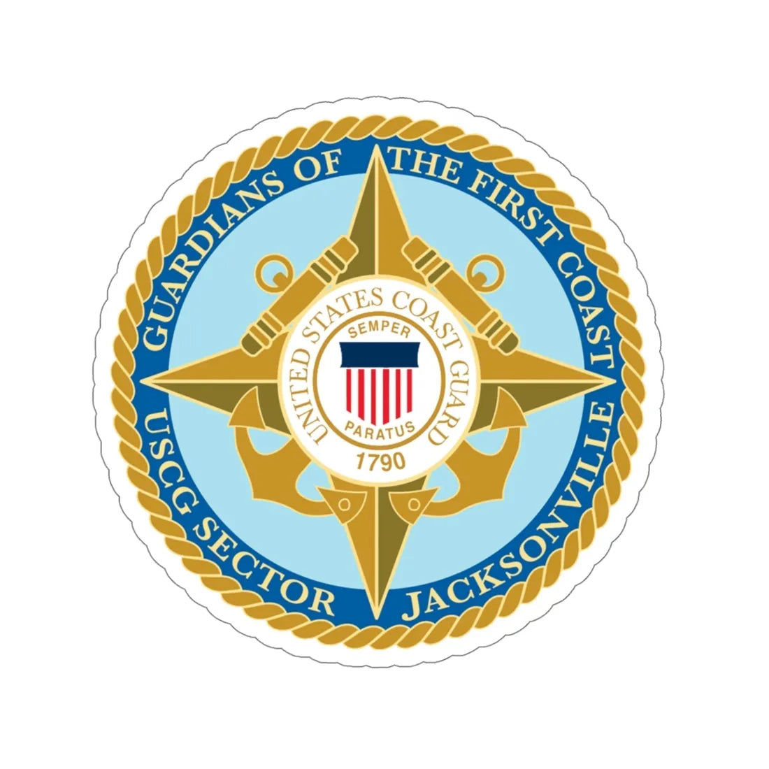 USCG Sector Jacksonville Guardians of the first coast (U.S. Coast Guard) STICKER Vinyl Die-Cut Decal 5 Inch - The Sticker Space