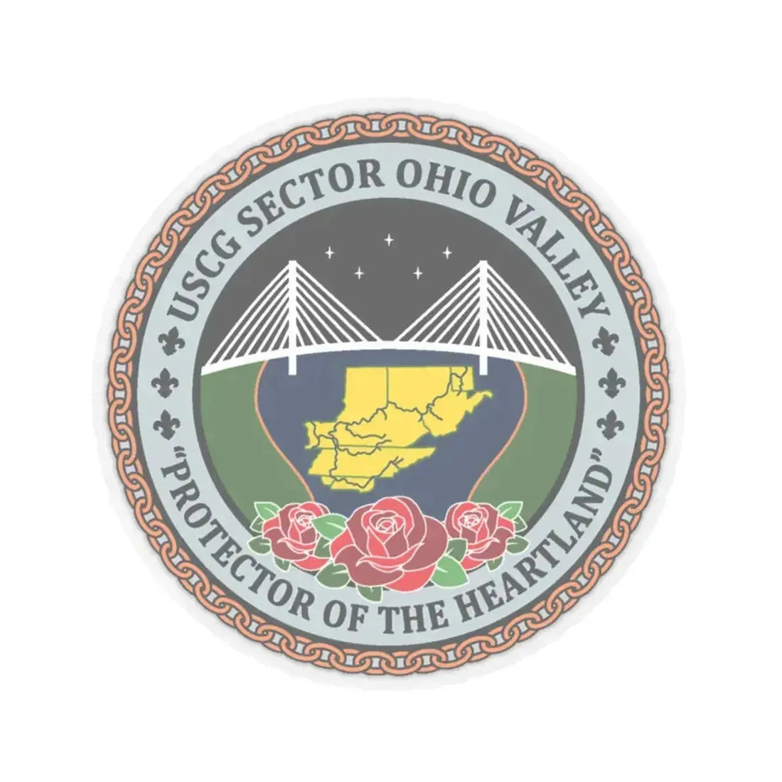 USCG SECTOR OHIO VALLEY (U.S. Coast Guard) STICKER Vinyl Kiss-Cut Decal 6 Inch Transparent - The Sticker Space