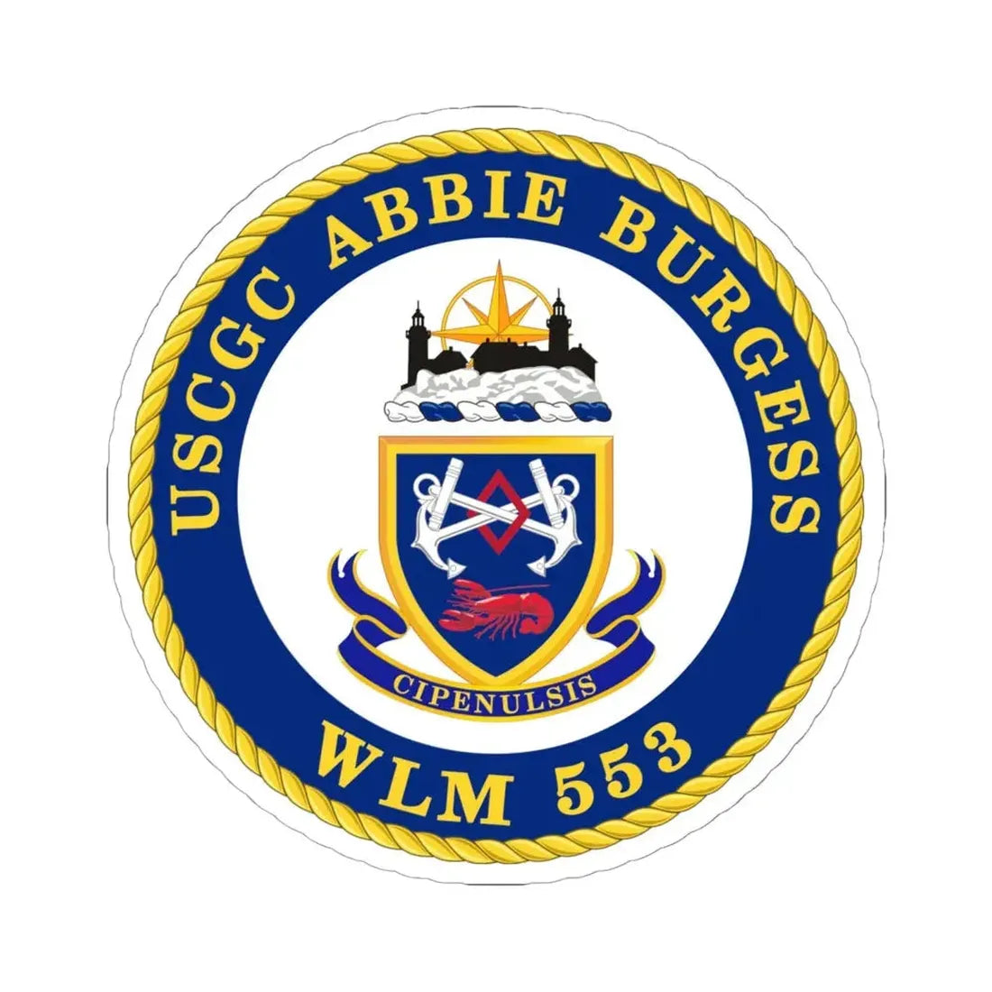 USCGC Abbie Burgess WLM 553 (U.S. Coast Guard) STICKER Vinyl Kiss-Cut Decal 6 Inch White - The Sticker Space