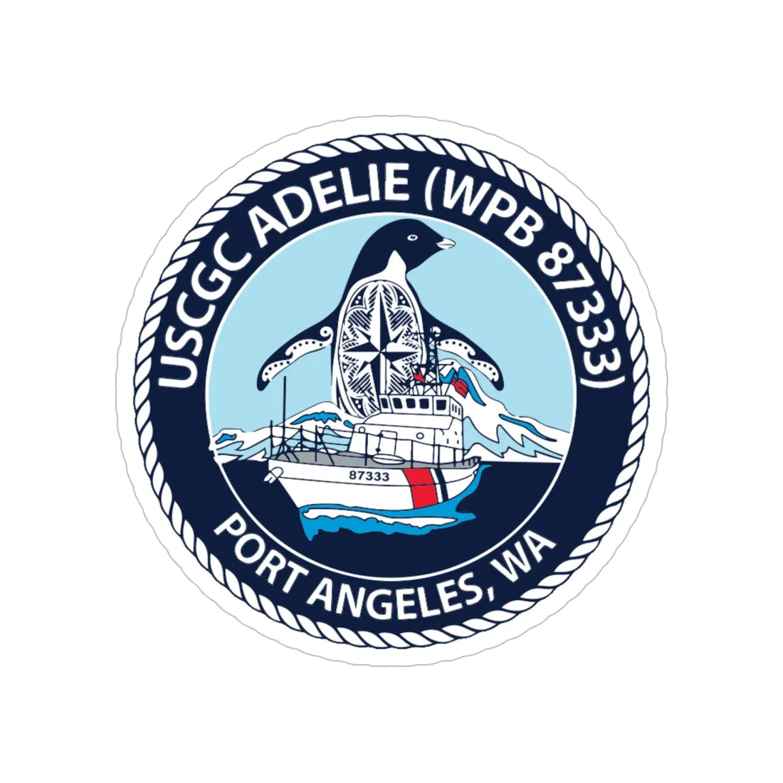 USCGC Adelie (U.S. Coast Guard) Transparent STICKER Die-Cut Vinyl Decal 5 Inch - The Sticker Space