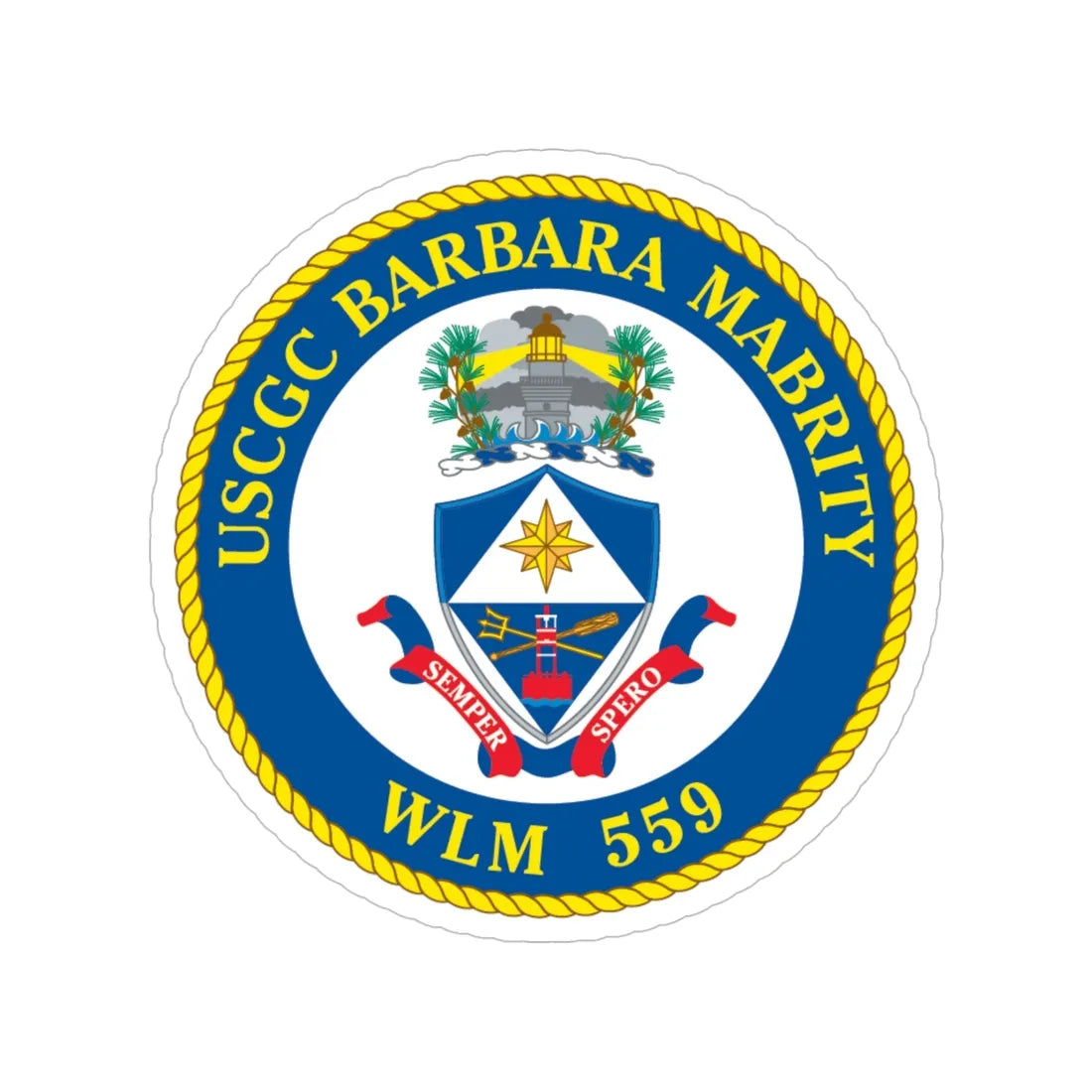USCGC Barbara Mabrity WLM 559 (U.S. Coast Guard) Transparent STICKER Die-Cut Vinyl Decal 5 Inch - The Sticker Space