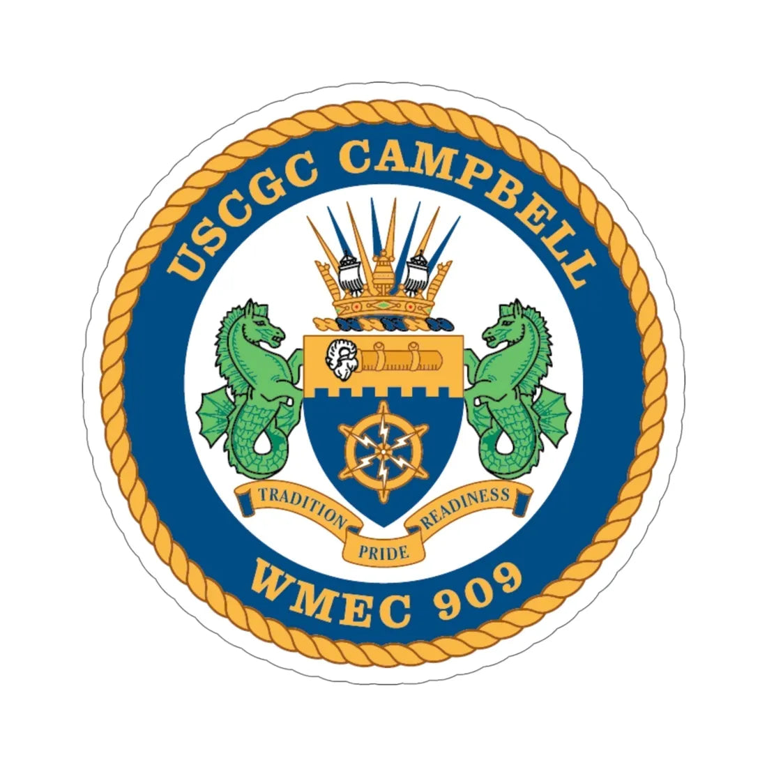 USCGC Campbell WMEC 909 (U.S. Coast Guard) STICKER Vinyl Die-Cut Decal 5 Inch - The Sticker Space