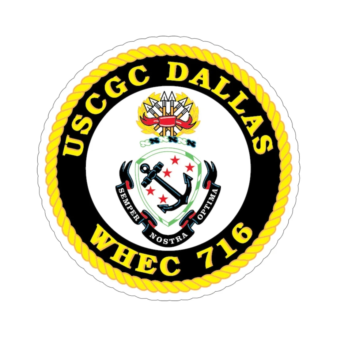 USCGC Dallas WHEC 716 (U.S. Coast Guard) STICKER Vinyl Die-Cut Decal 5 Inch - The Sticker Space
