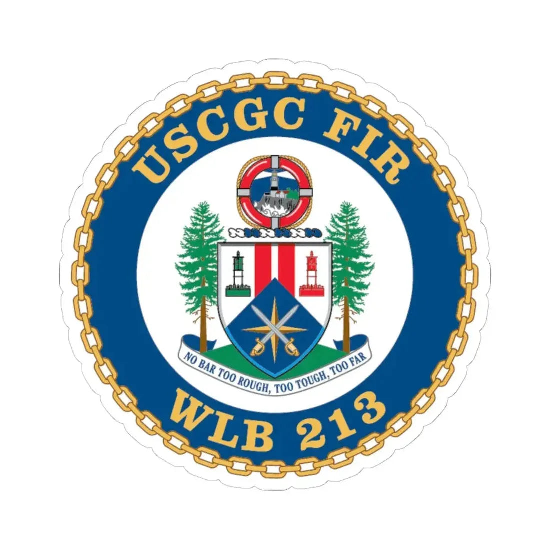 USCGC Fir WLB 213 (U.S. Coast Guard) STICKER Vinyl Kiss-Cut Decal 6 Inch White - The Sticker Space
